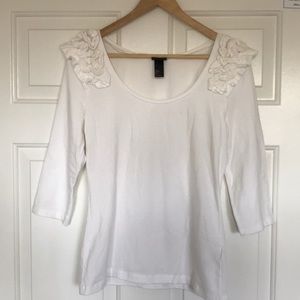 NWOT top with decorated shoulders